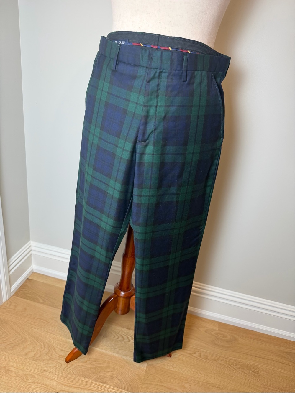 J. Crew Navy and Forest Green Plaid Pants